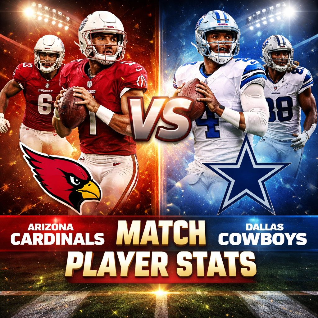 Arizona Cardinals vs Dallas Cowboys Match Player Stats Overview