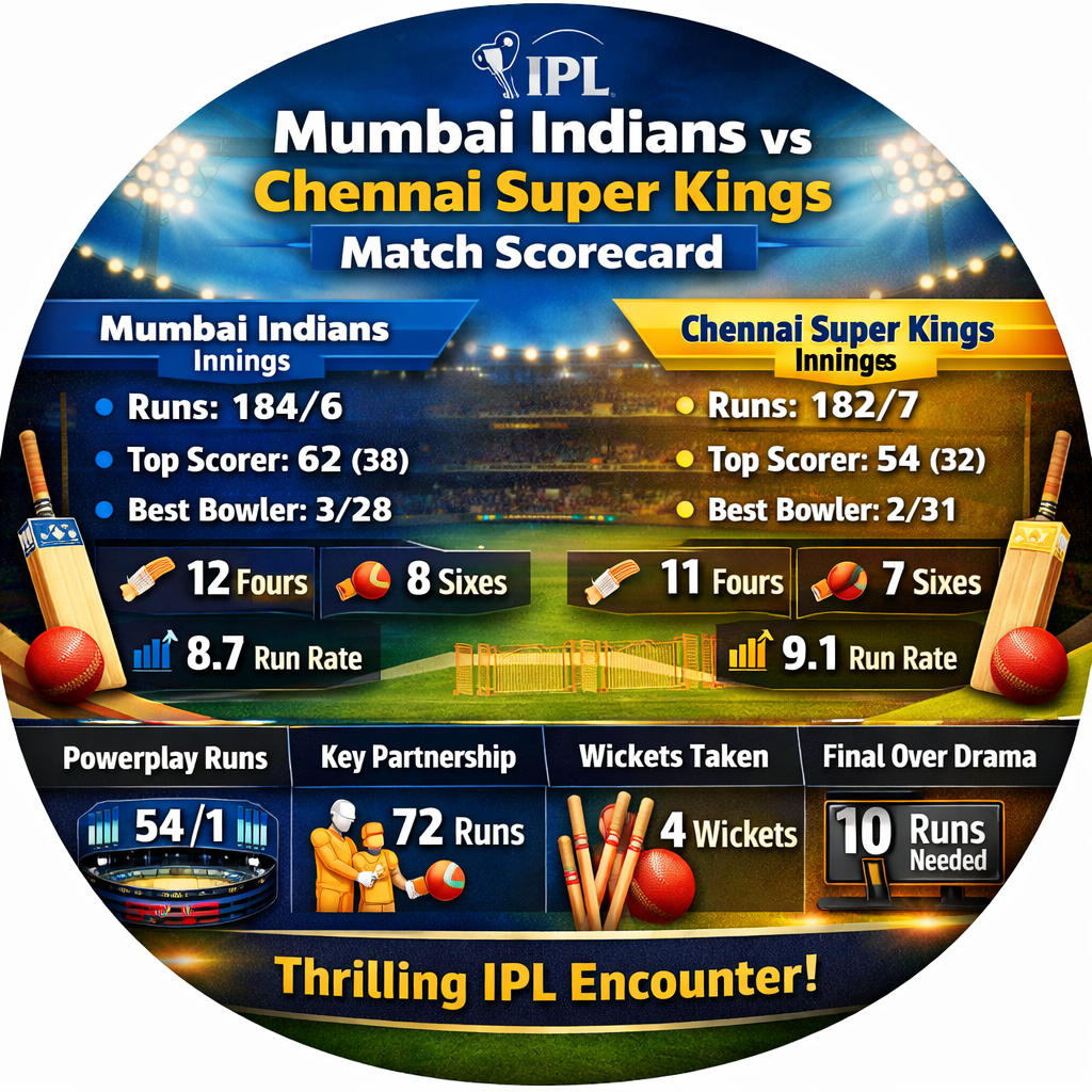 mumbai indians vs chennai super kings match scorecard