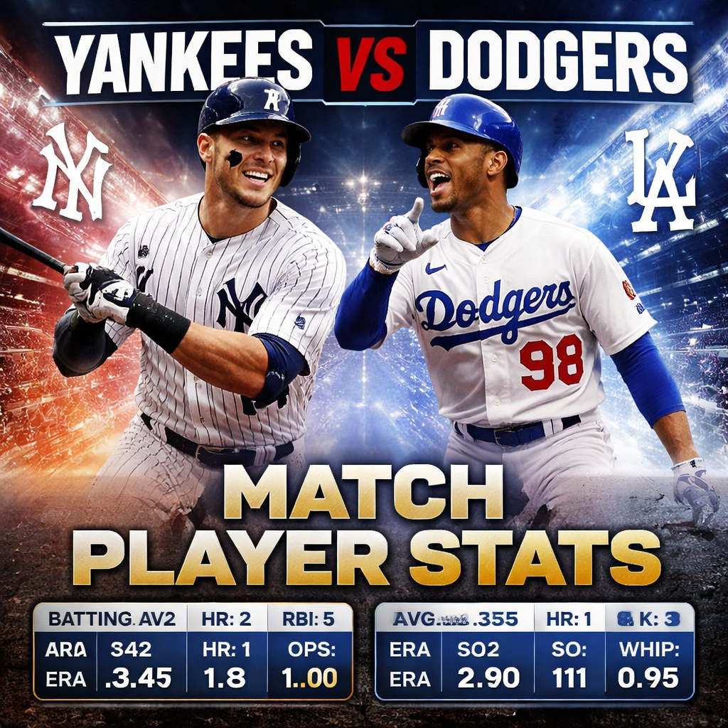 New York Yankees vs Dodgers Match Player Stats Overview