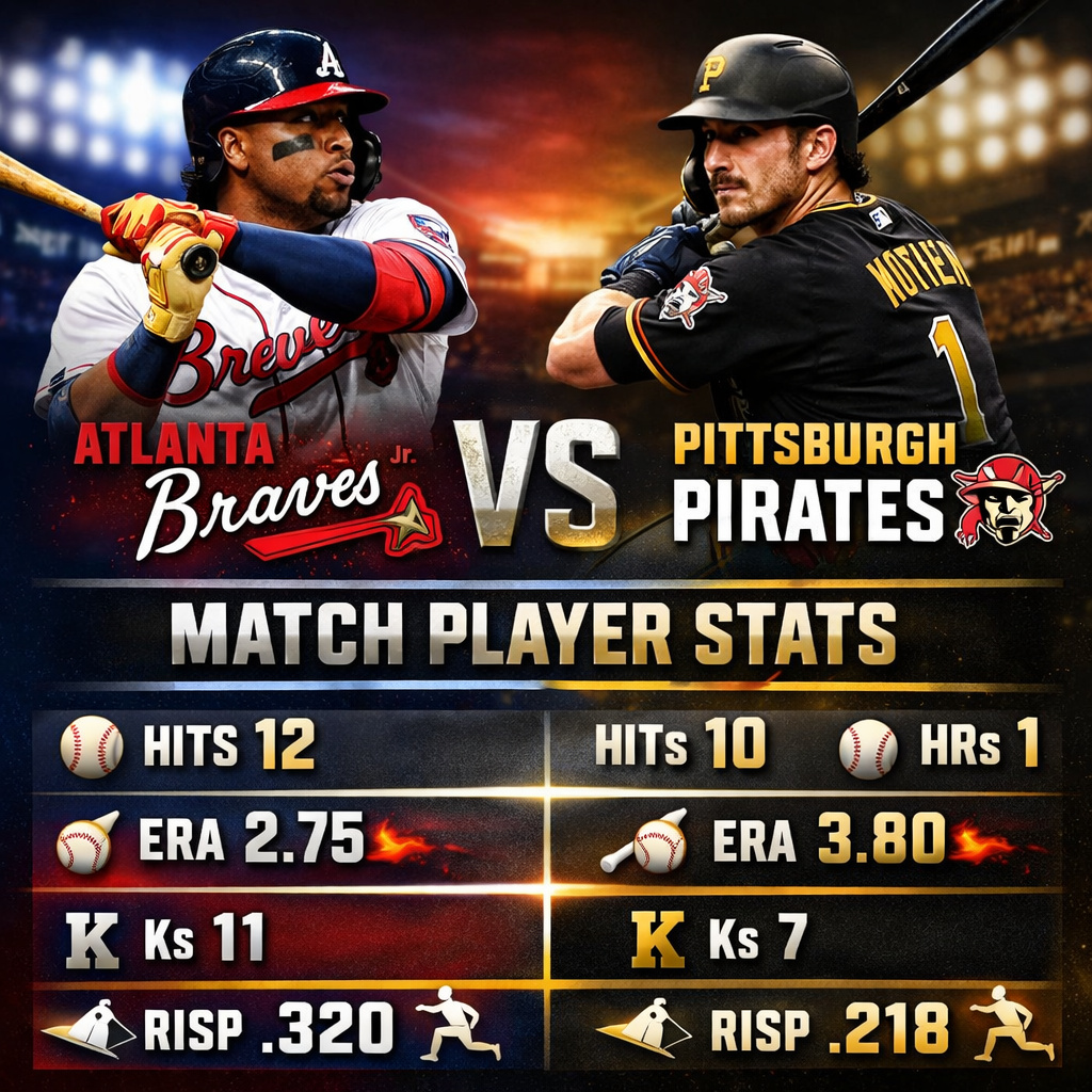 atlanta braves vs pittsburgh pirates match player stats