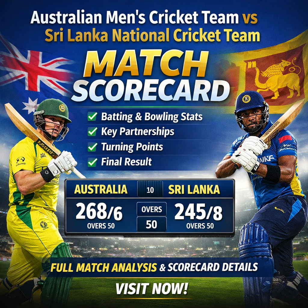 australian men’s cricket team vs sri lanka national cricket team match scorecard