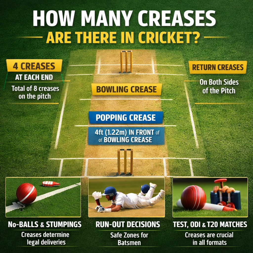 how many creases are there in cricket? Complete Guide with Rules & Explanation