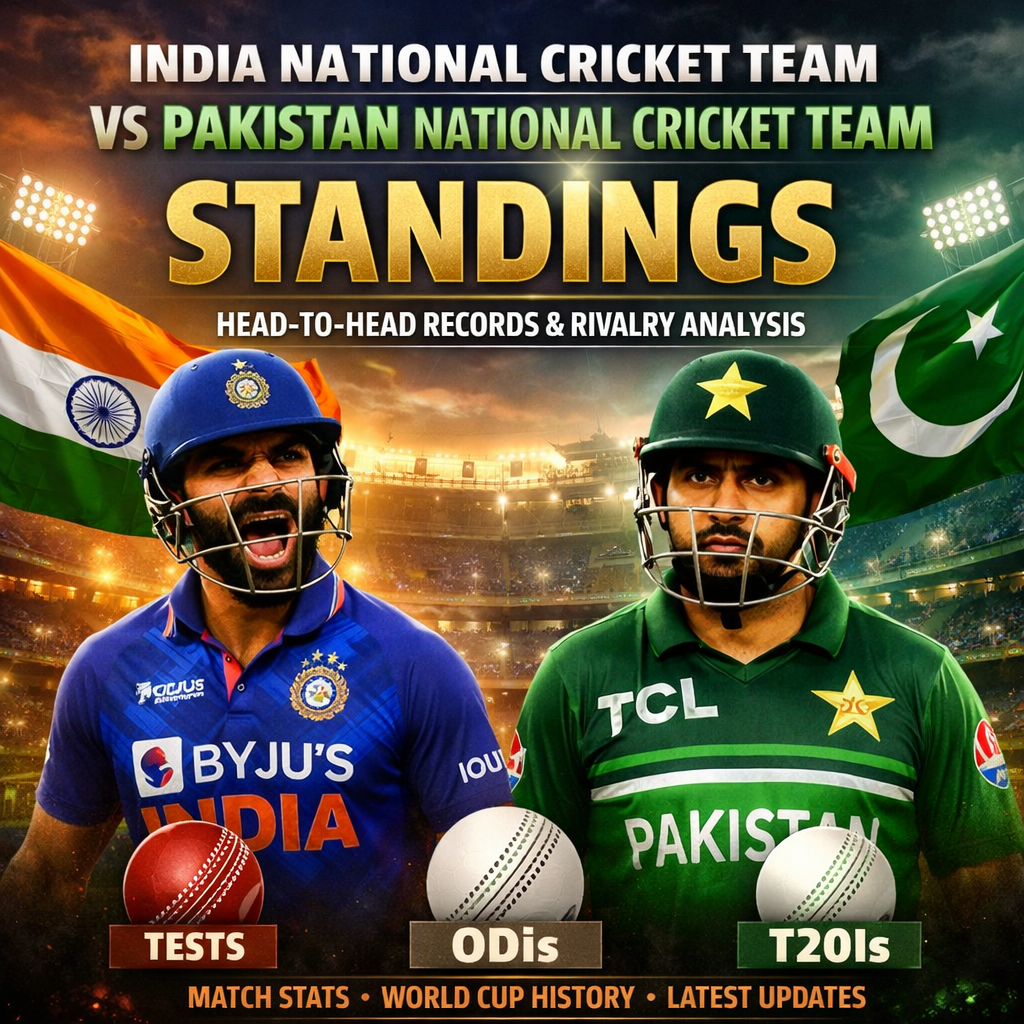 india national cricket team vs pakistan national cricket team standings