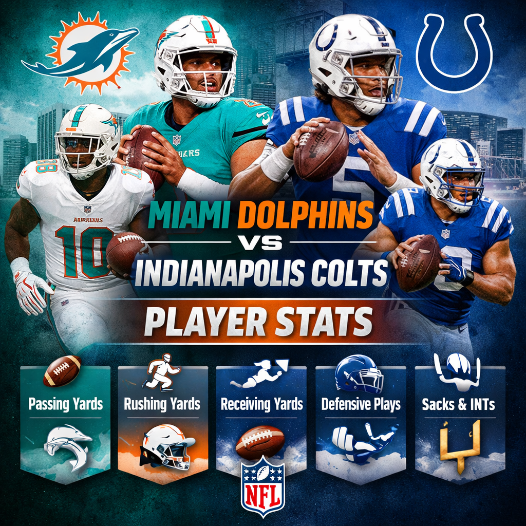 Miami Dolphins vs Indianapolis Colts Match Player Stats Overview