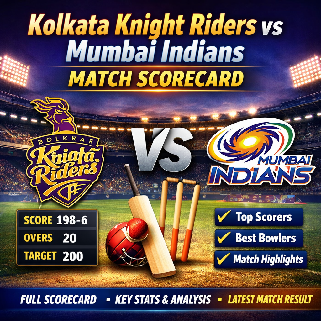 kolkata knight riders vs mumbai indians match scorecard