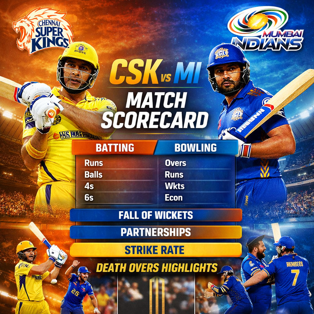 chennai super kings vs mumbai indians match scorecard