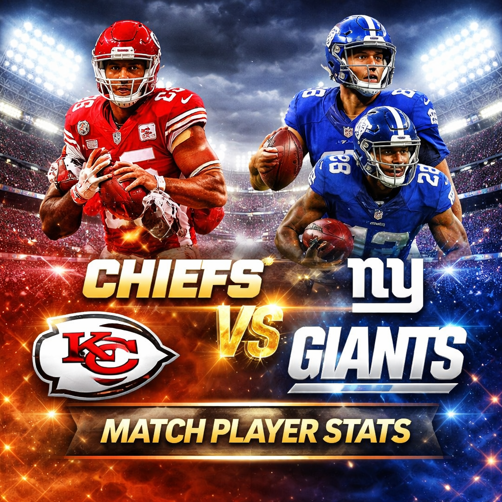 Kansas City Chiefs vs New York Giants Match Player Stats