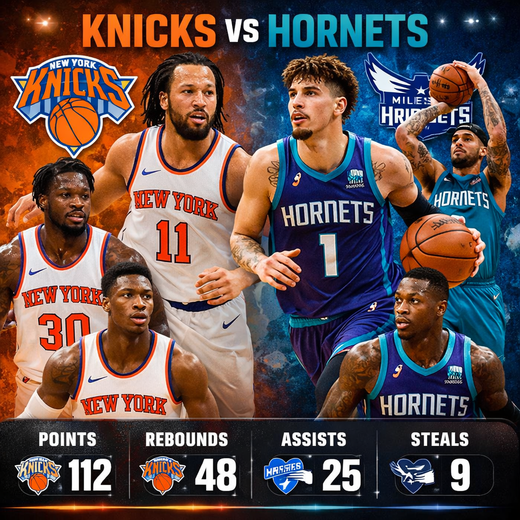 New York Knicks vs Charlotte Hornets Match Player Stats Overview